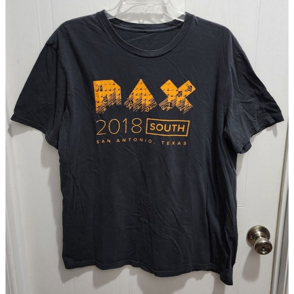 PAX Penny Arcade Expo South 2018 Gray Short Sleeve Crew Neck T Shirt Size XL